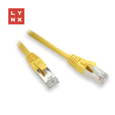 LYNX FTP patch kabel Cat5e PVC, CCA, 0,1m, žlutý (balení obsahuje 10ks)