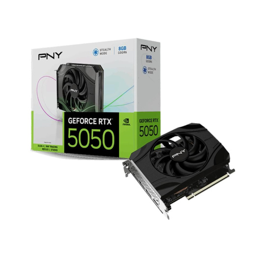 PNY VGA NVIDIA GeForce RTX 5050 Single Fan 8GB, RTX 5050, 8GB GDDR6, 3xDP, 1xHDMI PNY VGA NVIDIA GeForce RTX 5050 Single Fan 8GB, RTX 5050, 8GB GDDR6, 3xDP, 1xHDMI