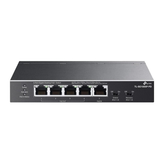 BAZAR - TP-Link switch TL-SG1005P-PD (5xGbE,4xPoE+,1xPoE-in,PoE++,90W, fanless) - Poškozený obal (Komplet)