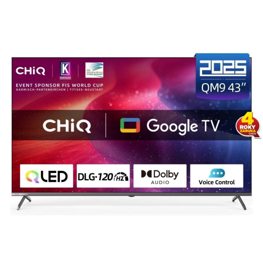 BAZAR - CHiQ U43QM9G TV 43", UHD QLED  Google TV - Poškozený obal (Komplet)
