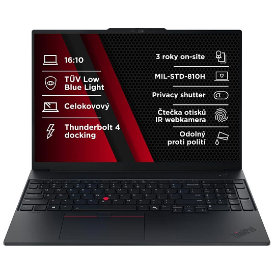 BAZAR - LENOVO NTB ThinkPad E16 G3 - Ultra7 255H,16" WUXGA,32GB,1TBSSD,IRcam,W11P - Poškozený obal