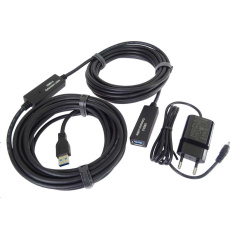 PremiumCord USB 3.0 opakovač a predlžovací kábel A/M-A/F 10 m