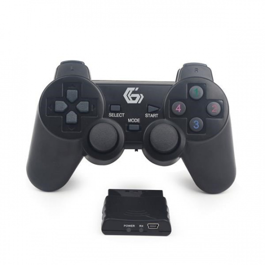 GEMBIRD gamepad JPD-WDV-01, vibrační, bezdrátový, PC/PS2/PS3, USB