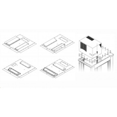 Montážna redukcia TRITON pre klimatizačné jednotky X3 a X4 pre rozvádzač so šírkou 800 x 800 mm, sivá