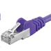 PREMIUMCORD Patch kábel CAT6a S-FTP, RJ45-RJ45, AWG 26/7 1m fialový