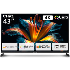 CHiQ U43QM8E TV 43", QLED, Google TV, Frameless, Dolby Audio, dbx-tv, nový design podstavce CHiQ U43QM8E TV 43", QLED, Google TV, Frameless, Dolby Audio, dbx-tv, nový design podstavce