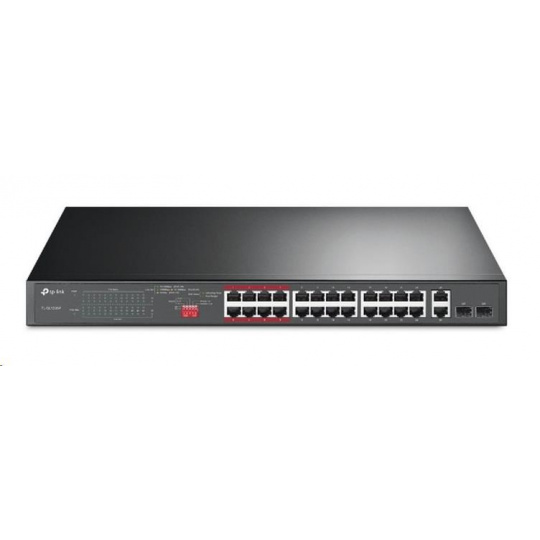 TP-Link CCTV switch TL-SL1226P (24x100Mb/s, 2xGbE/2xSFP combo, 24xPoE+, 250W)