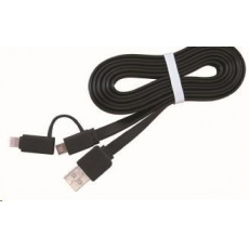 GEMBIRD USB 2.0 COMBO, MicroUSB + Lightning, 1 m, čierna GEMBIRD USB 2.0 COMBO, MicroUSB + Lightning, 1 m, čierna
