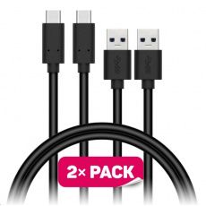 CONNECT IT Wirez USB-C (typ C) -> USB-A, USB 3.1 Gen 1, čierna, 1 m (2 ks v balení)