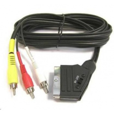 Kábel PremiumCord SCART - 3xCINCH M/M 1.5m prepínač vstup/výstup Kábel PremiumCord SCART - 3xCINCH M/M 1.5m prepínač vstup/výstup