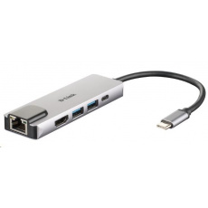Rozbočovač D-Link DUB-M520 5 v 1 USB-C s rozhraním HDMI/Ethernet a funkciou Power Delivery Rozbočovač D-Link DUB-M520 5 v 1 USB-C s rozhraním HDMI/Ethernet a funkciou Power Delivery