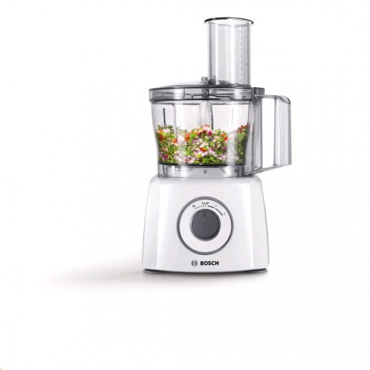 Bosch MCM 3200 W MultiTalent 3 bílá food processor, 800 W, 2.3 l mísa, 30+ funkcí,SmartStorage, nerezové příslušenství