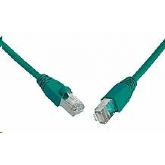 Solarix Patch kábel CAT5E SFTP PVC 15m zelený odolný proti zaseknutiu C5E-315GR-15MB