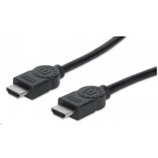 MANHATTAN kábel High Speed HDMI 4K, 3D, Male to Male, tienený, čierny, 7,5 m