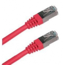 Patch kabel Cat6A, S-FTP - 0,25m, červený Patch kabel Cat6A, S-FTP - 0,25m, červený