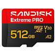 SanDisk micro SDXC Extreme PRO 512GB UHS-I U3 (250R/170W MB/s, UHS-I U3 V30) + adaptér