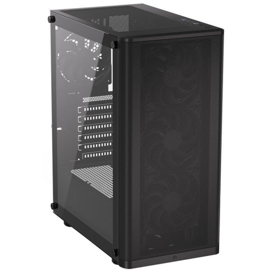 BAZAR - Endorfy skříň Ventum 200 Air/ 4x120mm PWM fan / 2xUSB / tvrzené sklo / černá - Poškozený obal