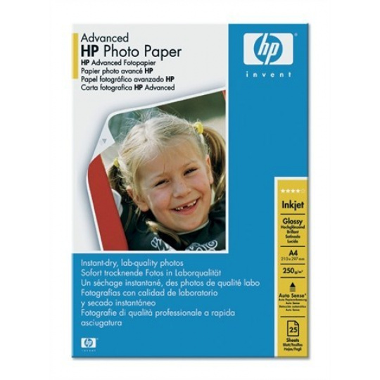 HP Advanced Glossy Photo Paper-25 sht/A4/210 x 297 mm, 250 g/m2, Q5456A