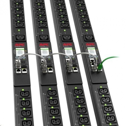 APC Rack PDU 9000 Switched, ZeroU, 16A, 230V, (21)C13 a (3)C19, IEC 60309 16 A 2P + E, IEC 60320 C20, 3m