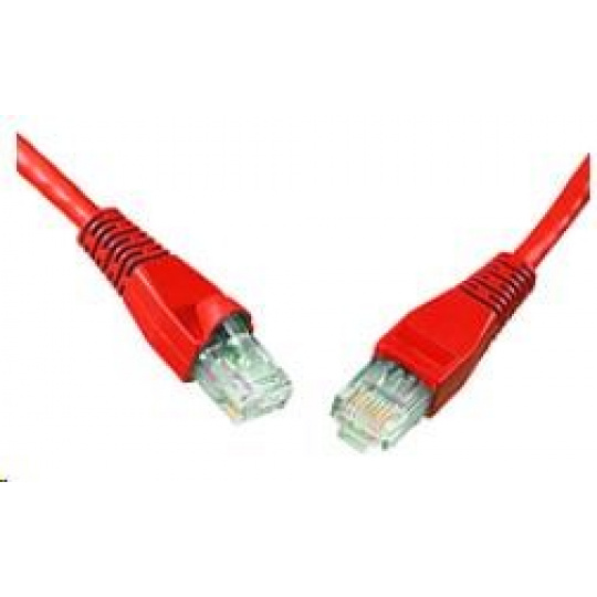 Solarix Patch kábel CAT6 UTP PVC 1m červený odolný proti zachyteniu C6-114RD-1MB