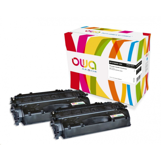 OWA Armor toner pre HP Color Laserjet Pro 400 M401, M425, 2x6900 strán, CF280XD, čierna/čierna