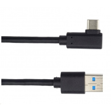 PREMIUMCORD Kábel USB typ C/M so zahnutým konektorom 90° - USB 3.0 A/M, 1m PREMIUMCORD Kábel USB typ C/M so zahnutým konektorom 90° - USB 3.0 A/M, 1m