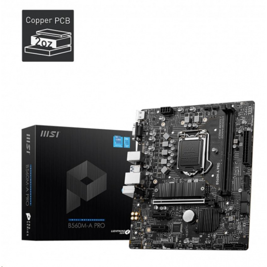 MSI MB Sc LGA1200 B560M-A PRO, Intel B560, 2xDDR4, 1xHDMI, VGA, mATX