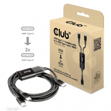 Nabíjací kábel Club3D USB Type-C, nabíjací kábel Y na 2x USB Type-C max. 100W, 1.83m/6ft M/M Nabíjací kábel Club3D USB Type-C, nabíjací kábel Y na 2x USB Type-C max. 100W, 1.83m/6ft M/M