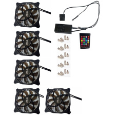 EUROCASE ventilátor RGB 120mm (spot Led), set 5ks + controller EUROCASE ventilátor RGB 120mm (spot Led), set 5ks + controller