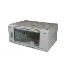 LEXI-Net 19" nástěnný rozvaděč 4U 600x450, nosnost 60 kg, skleněné dveře, rozložený, šedý LEXI-Net 19" nástěnný rozvaděč 4U 600x450, nosnost 60 kg, skleněné dveře, rozložený, šedý