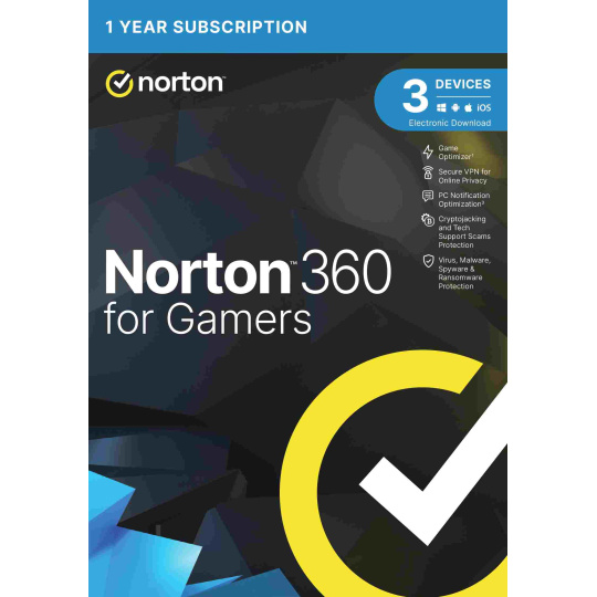 NORTON 360 FOR GAMERS 50GB CZ 1 používateľ pre 3 zariadenia na 1 rok ESD