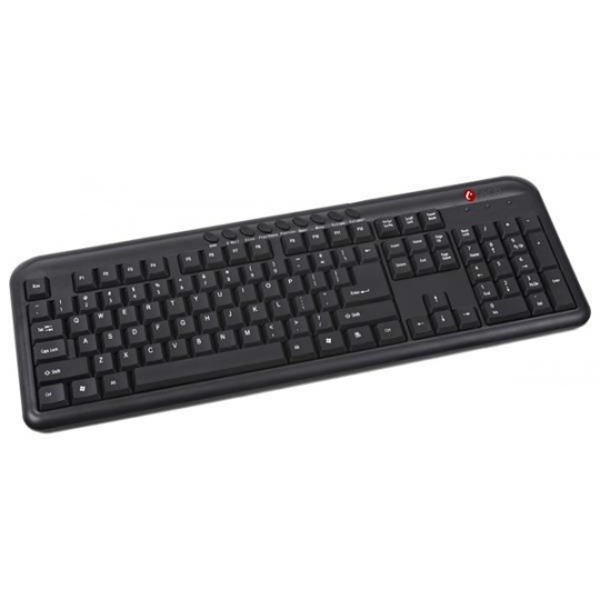 C-TECH klávesnice KB-102M USB, multimediální, slim, black, CZ/SK