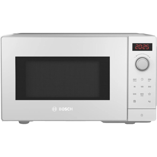 BAZAR - Bosch Serie 2 FFL023MW0 mikrovlnná trouba, 800 W, 20 l, LED displej, 5 úrovní výkonu, bílá - poškozený obal