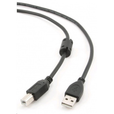 Kábel USB GEMBIRD 2.0 A-B kábel 1,8 m Premium (čierny, feritový, pozlátené kontakty) Kábel USB GEMBIRD 2.0 A-B kábel 1,8 m Premium (čierny, feritový, pozlátené kontakty)