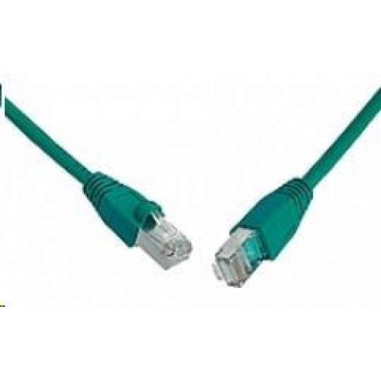 Solarix Patch kábel CAT5E SFTP PVC 7m zelený odolný proti zaseknutiu C5E-315GR-7MB