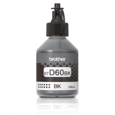 BAZAR - BROTHER INK BT-D60BK black pro T4xx, T5xx, T7xx, T9xx cca 6000 stránek, bezpigmentový - INKTANK - Poškozený obal