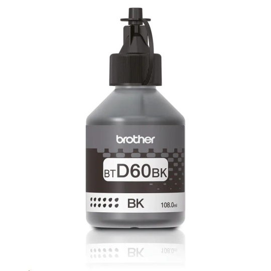 BAZAR - BROTHER INK BT-D60BK black pro T4xx, T5xx, T7xx, T9xx cca 6000 stránek, bezpigmentový - INKTANK - Poškozený obal