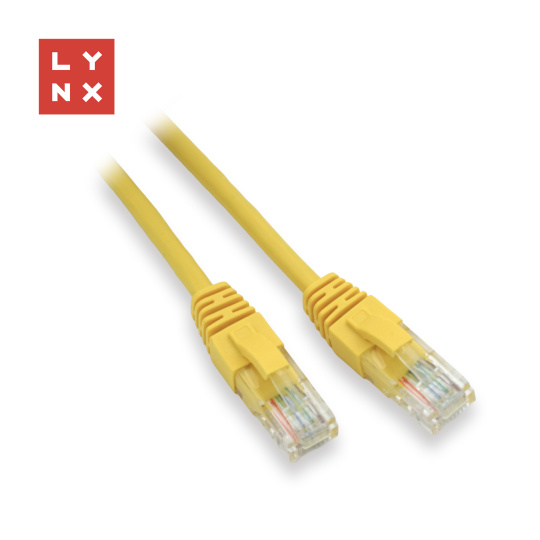 LYNX UTP patch kabel Cat5e, PVC, CCA, 5m, žlutý LYNX UTP patch kabel Cat5e, PVC, CCA, 5m, žlutý