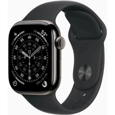 Apple Watch Series 11 GPS + Cellular 42mm Slate Titanium Case with Black Sport Band - S/M