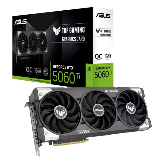 ASUS VGA NVIDIA GeForce RTX 5060 Ti TUF GAMING OC 16G, 16GB GDDR7, 3xDP, 3xHDMI