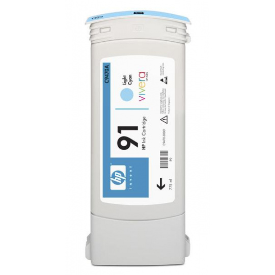 Atramentová kazeta HP 91 Light Cyan DJ, 775 ml, C9470A