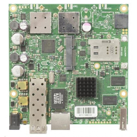 MikroTik RouterBOARD RB922UAGS-5HPacD,720MHz CPU,128MB RAM, 1x LAN, 1x SFP slot, 1xminiPCIe slot + SIM, vrátane.L4