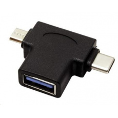 Adaptér USB3.0 samica na dva konektory USB 3.1 C/male + micro USB B/male Adaptér USB3.0 samica na dva konektory USB 3.1 C/male + micro USB B/male