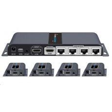 PREMIUMCORD HDMI 1-4 splitter+extender cez CAT6/6a/7, FULL HD, 3D PREMIUMCORD HDMI 1-4 splitter+extender cez CAT6/6a/7, FULL HD, 3D