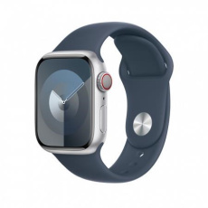 APPLE Watch Series 9 GPS + Cellular 45mm Silver Aluminium Case with Storm Blue Sport Band - M/L APPLE Watch Series 9 GPS + Cellular 45mm Silver Aluminium Case with Storm Blue Sport Band - M/L