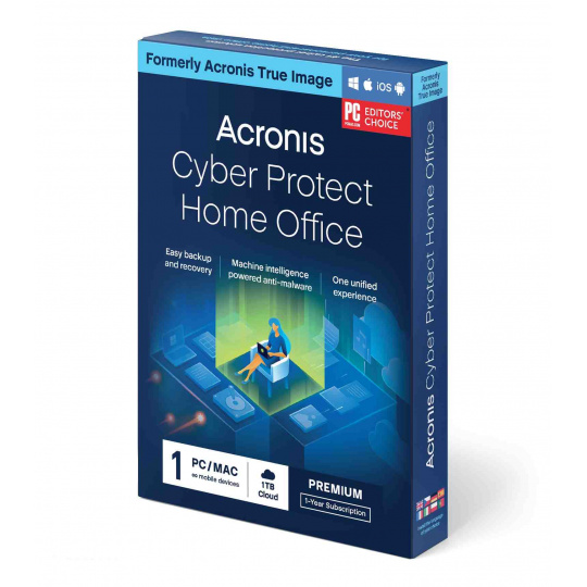 Predplatné Acronis Cyber Protect Home Office Premium 1 počítač + 1 TB úložisko Acronis Cloud - predplatné na 1 rok ESD