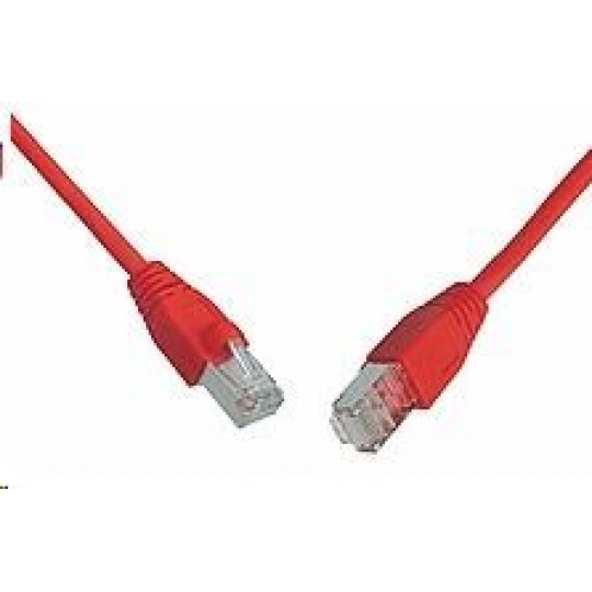 Solarix Patch kábel CAT5E SFTP PVC 1m červený odolný proti zachyteniu C5E-315RD-1MB