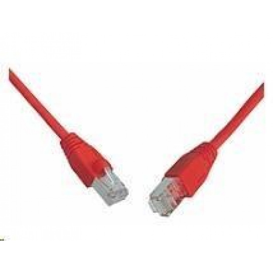 Solarix Patch kábel CAT5E SFTP PVC 10m červený odolný proti zachytávaniu C5E-315RD-10MB