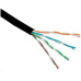 UTP kabel PlanetElite, Cat6, drát, venkovní PE, černý, 305m, cívka