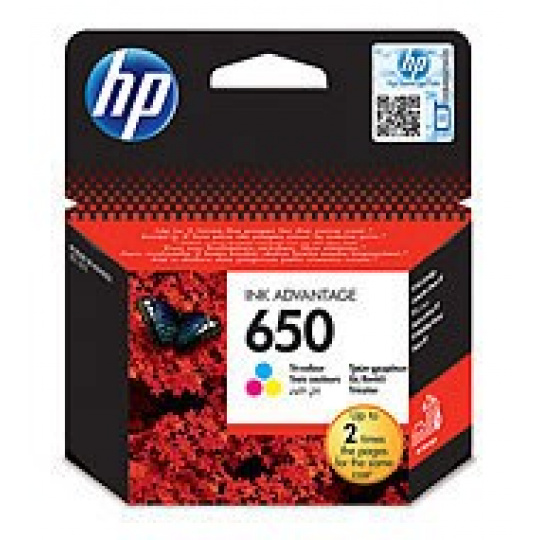 Trojfarebný atramentový vozík HP 650, 5 ml, CZ102AE (200 strán)